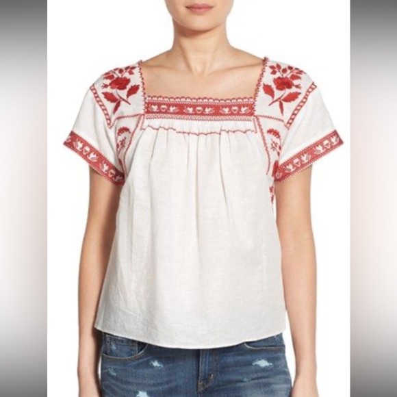 Madewell Tops - Madewell Wildfield Embroidered Top